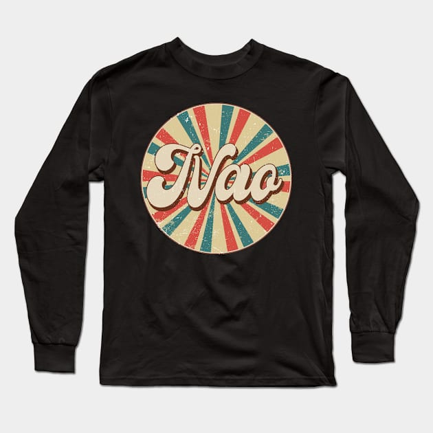 Circle Design Nao Proud Name Birthday Anime Long Sleeve T-Shirt by Amir Dorsman Tribal